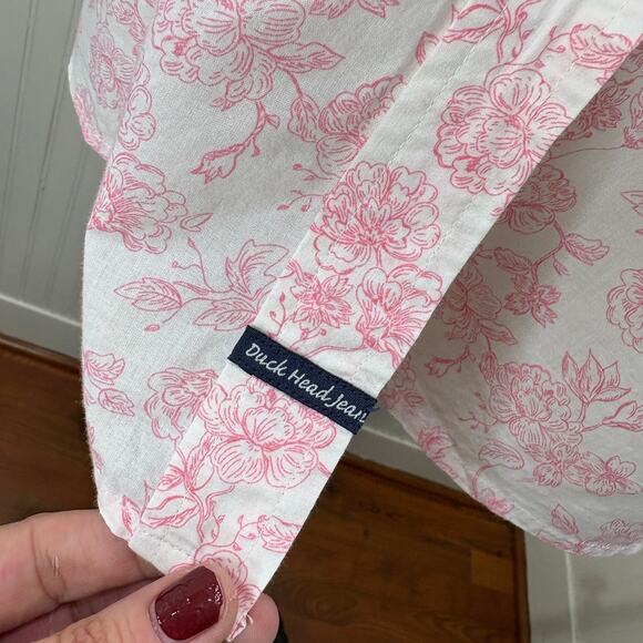 Duck Head Size 1X Top Vintage Floral Cotton Button Up Cottage Country Western - Picture 5 of 14